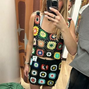 Crochet Colourful Beach Set Coverup